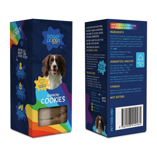 Doggylicious Rainbow Cookies 180g | Harris Farm Online