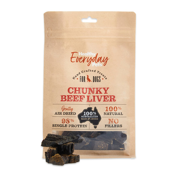 Healthy Everyday Pets Beef Liver Chunky Dog Treats 225g | Harris Farm Online