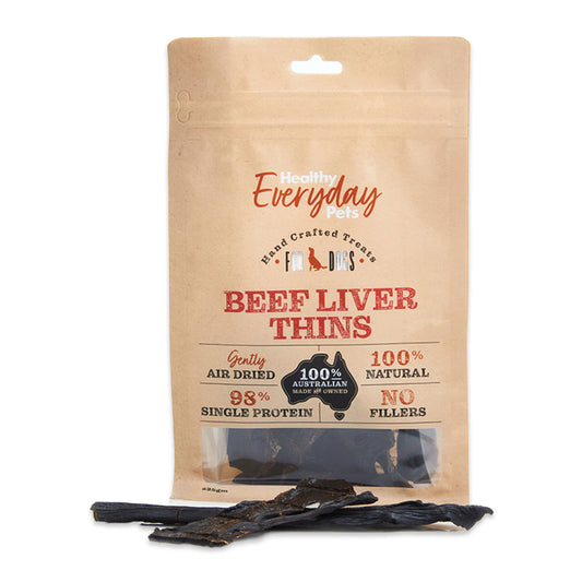Healthy Everyday Pets Dog Treats Beef Liver Thins 225g | Harris Farm Online