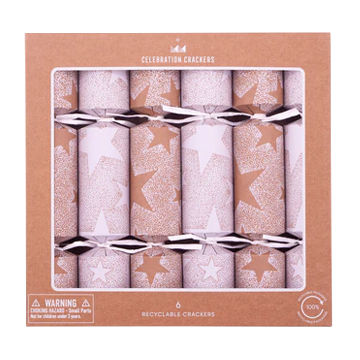 Celebration Crackers Large 12 Inch White Stars Pack x6