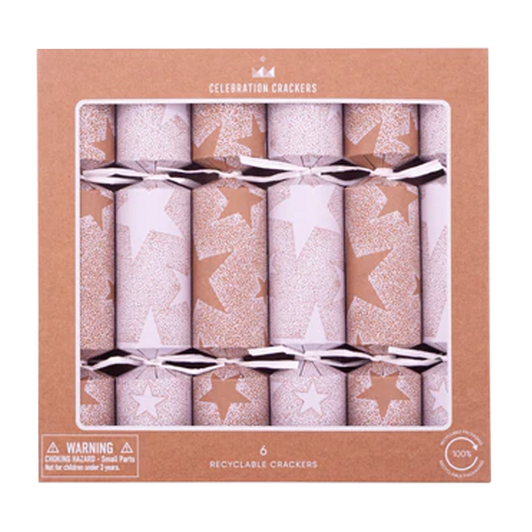 Celebration Crackers Large 12 Inch White Stars Pack x6