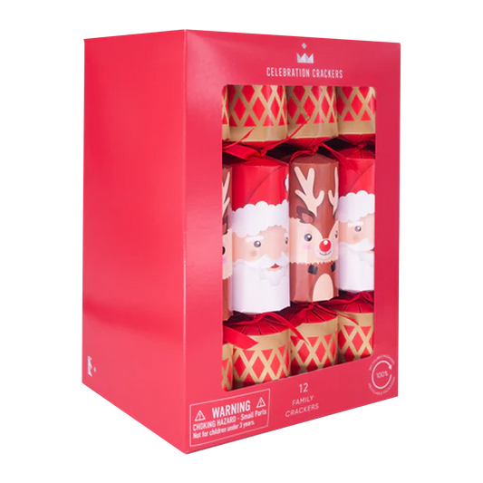 Celebration Crackers Large 12 Inch Santa & Reindeer Pack x12
