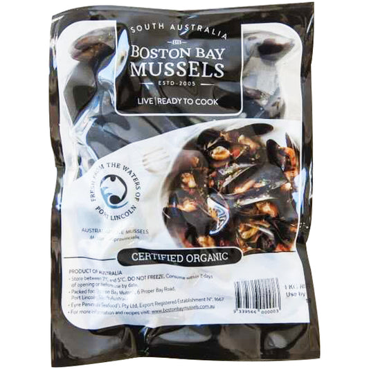 Boston Bay Organic Live Mussels 1kg