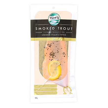 Yumi's - Smoked Trout Fillets - Lemon & Cracked Pepper (100g)