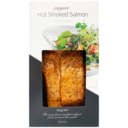 Salmon - Hot Smoked - Pepper (250g) Dansti