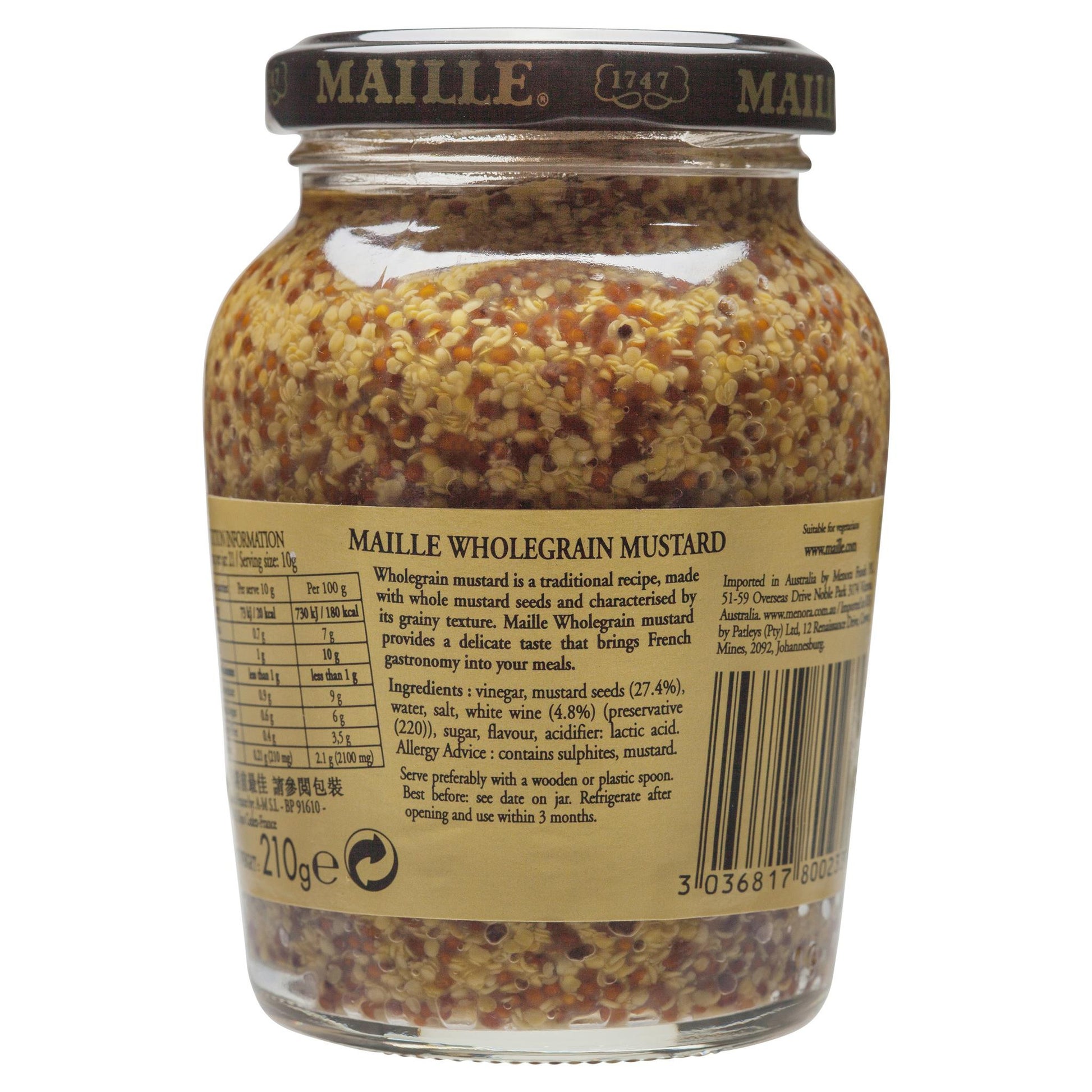 Maille Mustard Wholegrain 210g , Grocery-Cooking - HFM, Harris Farm Markets
 - 2