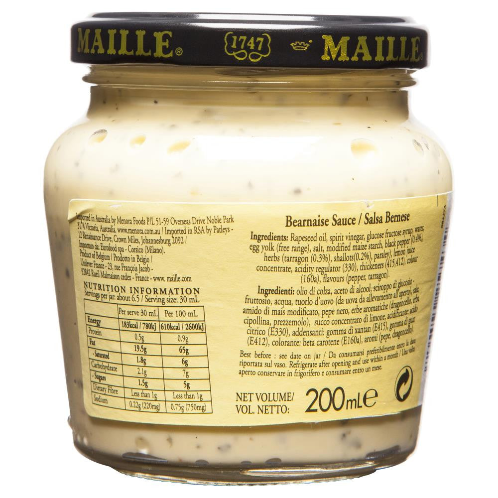 Maille Sauce Bernaise 200ml , Grocery-Cooking - HFM, Harris Farm Markets
 - 2