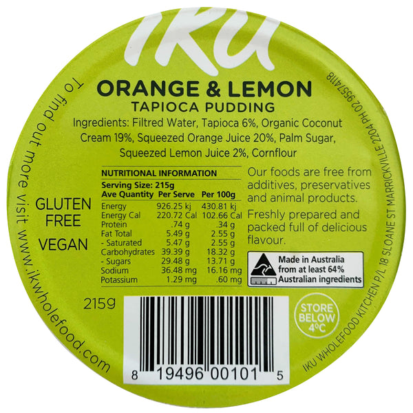 IKU Orange and Lemon Tapioca Pudding | Harris Farm Online