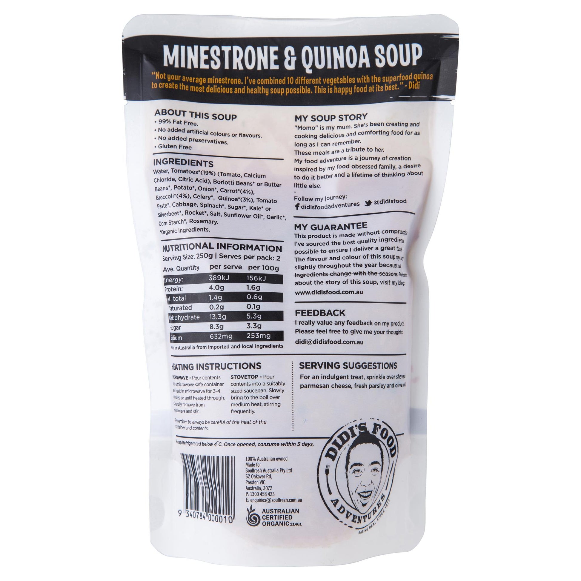 Momo Minestrone Organic Soup 500g , Frdg3-Meals - HFM, Harris Farm Markets
 - 2