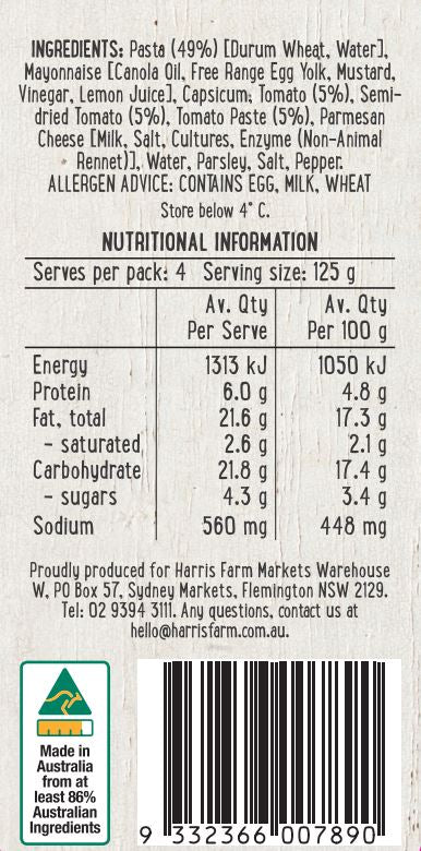 Harris Farm - Side Salad - Creamy Tomato Pasta (Medium, 500g)