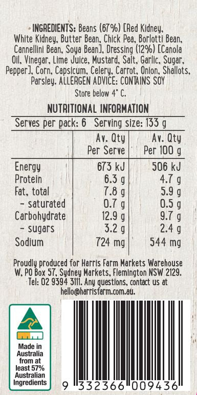 Harris Farm Side Salad Bean Medley 800g
