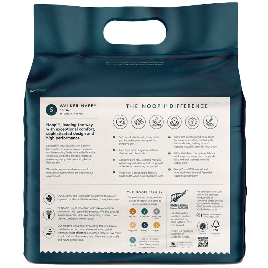 Noopii Nappies 12-18kg N5 Walker 16 Pack | Harris Farm Online