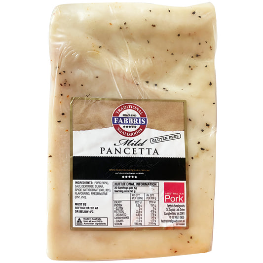Fabbris Smallgoods - Flat Pancetta Portions (Mild) | Harris Farm Online