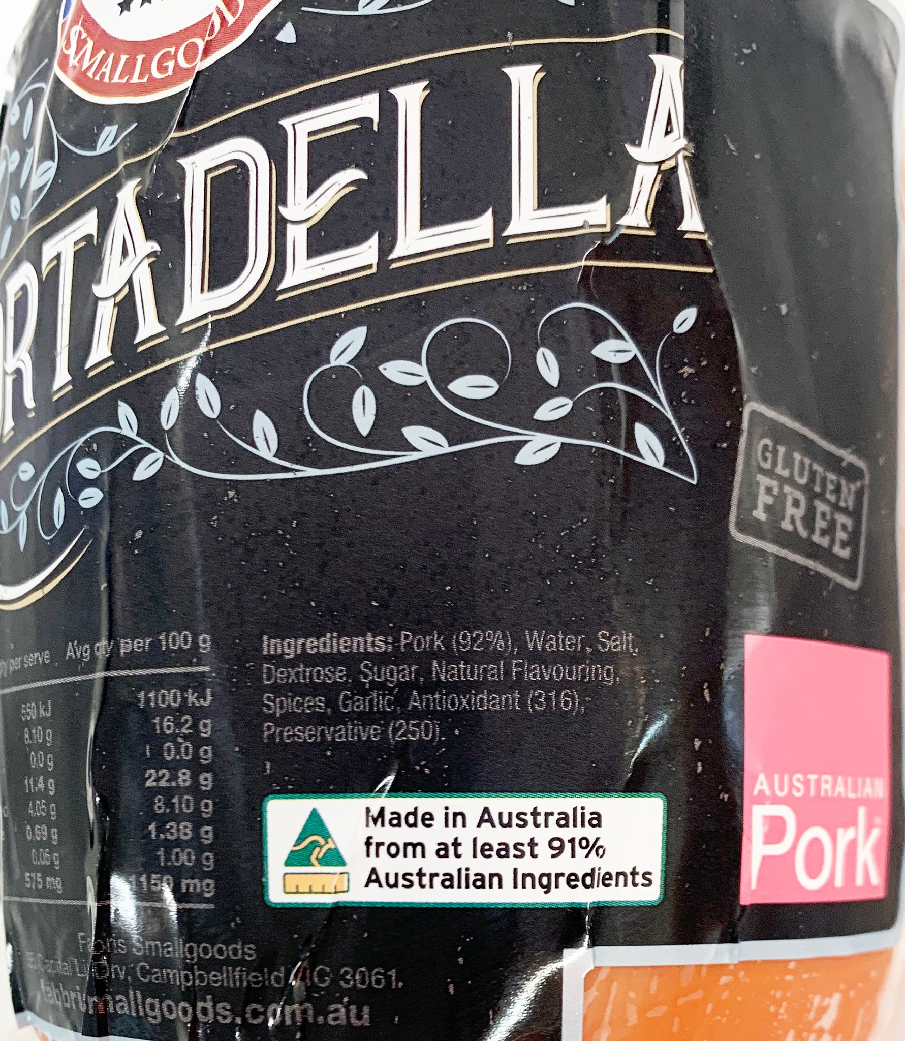 Fabris Smallgoods Mortadella Chub | Harris Farm Online