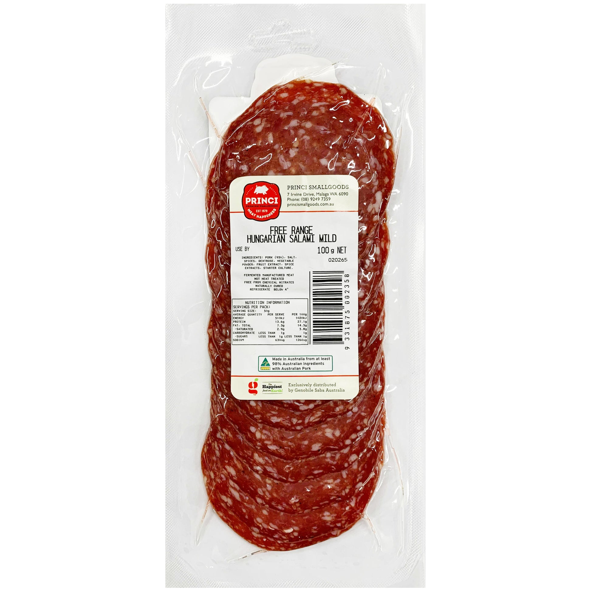 Princi Free Range Hungarian Mild Salami | Harris Farm Online