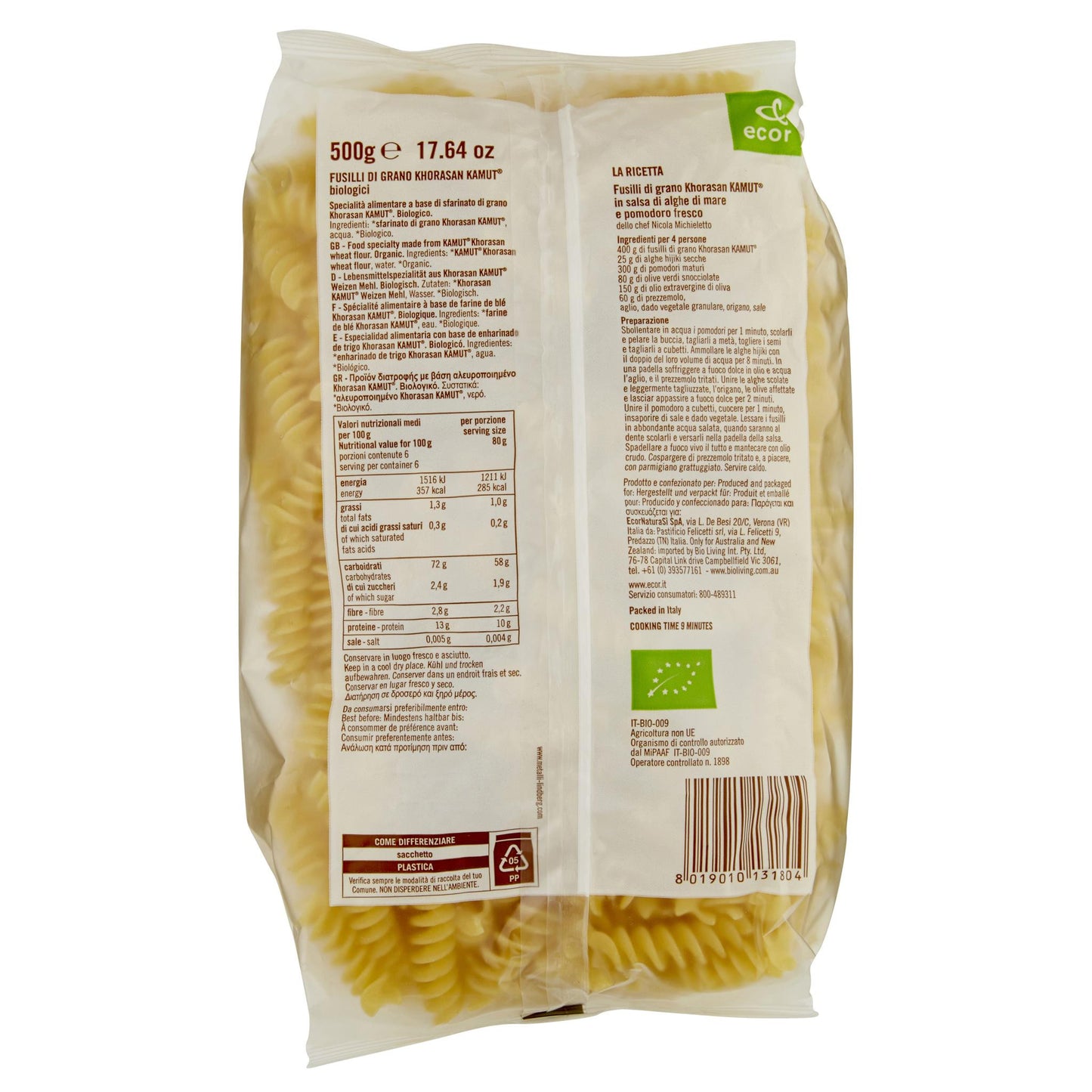 Ecor Organic Kamut Fusilli 500g , Grocery-Pasta - HFM, Harris Farm Markets
 - 2