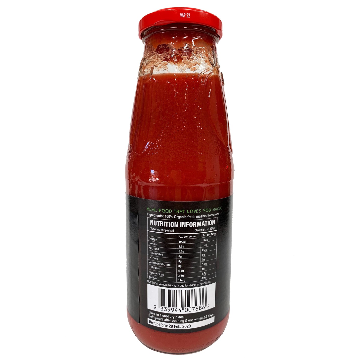 Honest to Goodness Organic Tomato Passata Sauce 690g