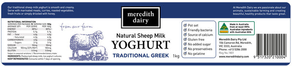 Meredith Dairy Natural Sheep Milk Traditional Greek Yoghurt | Harris Farm Online