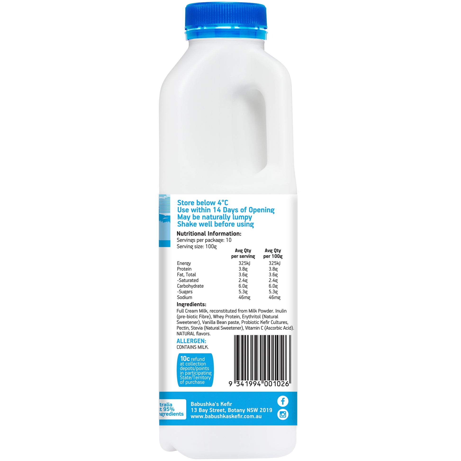 Babushka Yoghurt Probiotic Kefir Vanilla | Harris Farm Online