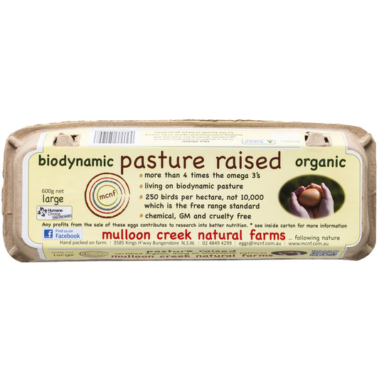 Mulloon Creek Biodynamic Pasture Raised Organic Large Eggs | Harris Farm Online