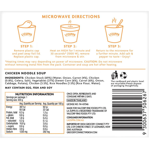 La Zuppa Chicken Noodle soup 420g is not Halal, Install