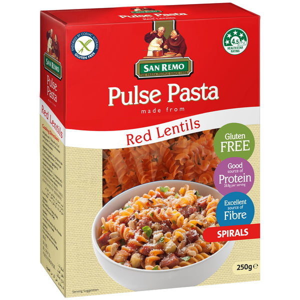 San Remo Pulse Pasta Spirals Red Lentils 250g