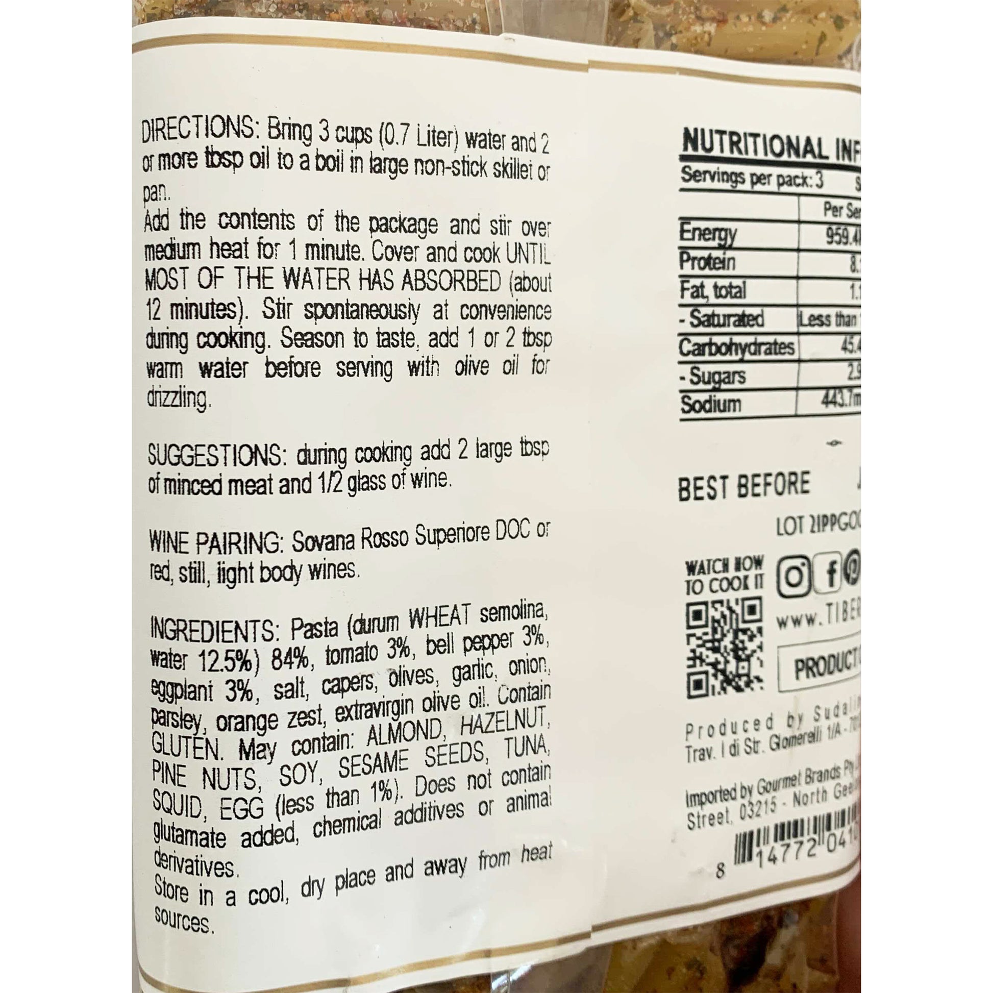 Tiberino Penne Caponate Bell Pepper and Eggplant | Harris Farm Online