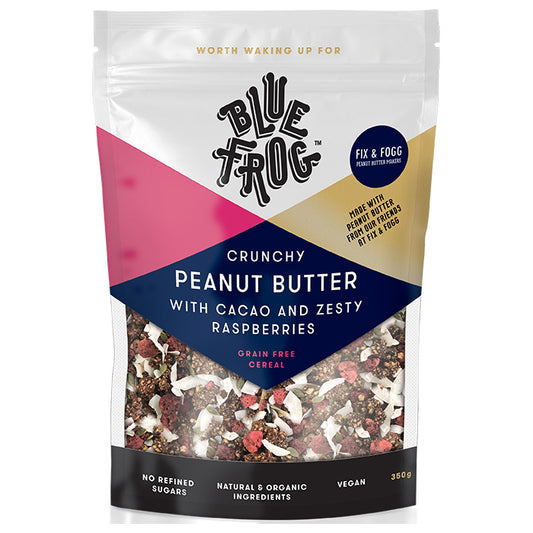 Blue Frog Crunchy Peanut Butter with Cacao and Zesty Raspberries 350g