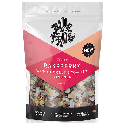 Blue Frog Zesty Raspberry with Coconut and Toasted Almonds 350g