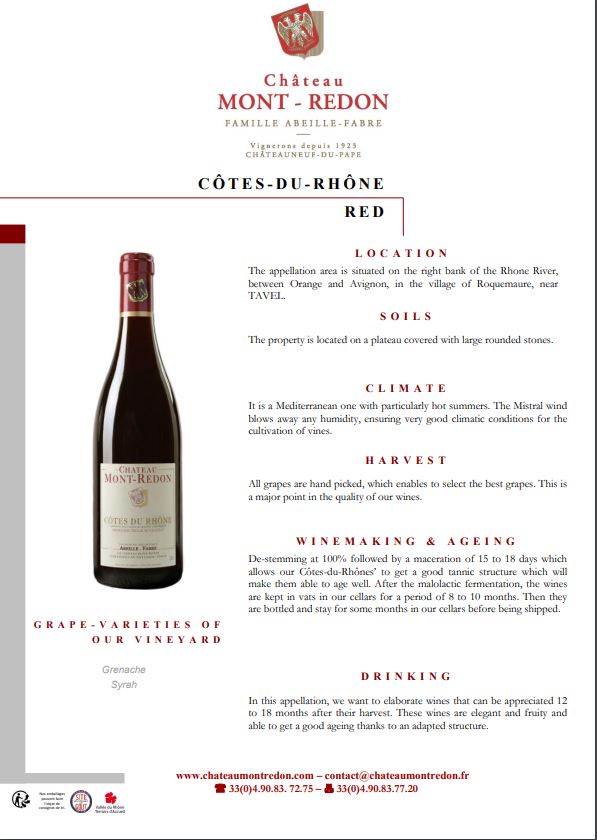 Chateau Mont-Redon - Co'tes Du Rho'ne | Harris Farm Online