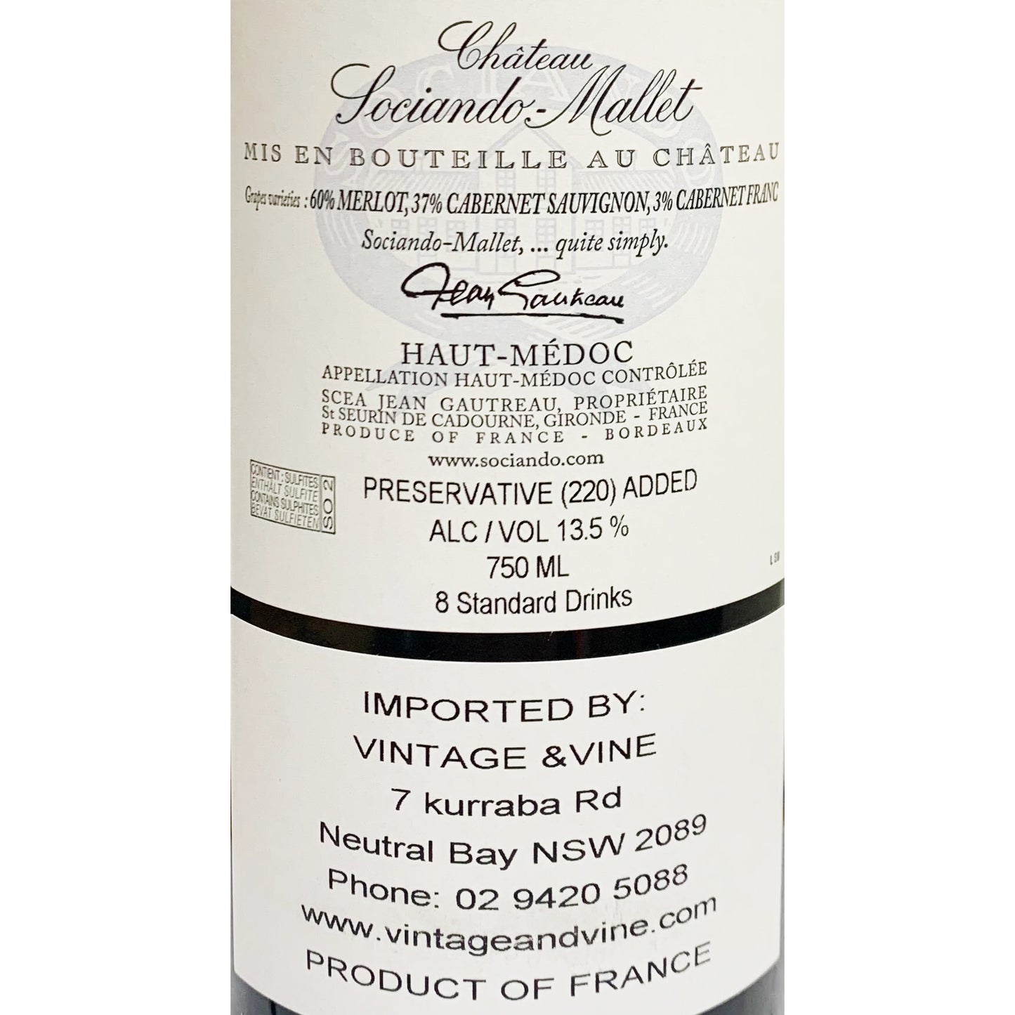 Chateau Sociando Mallet - Haut Me'doc, France | Harris Farm Online