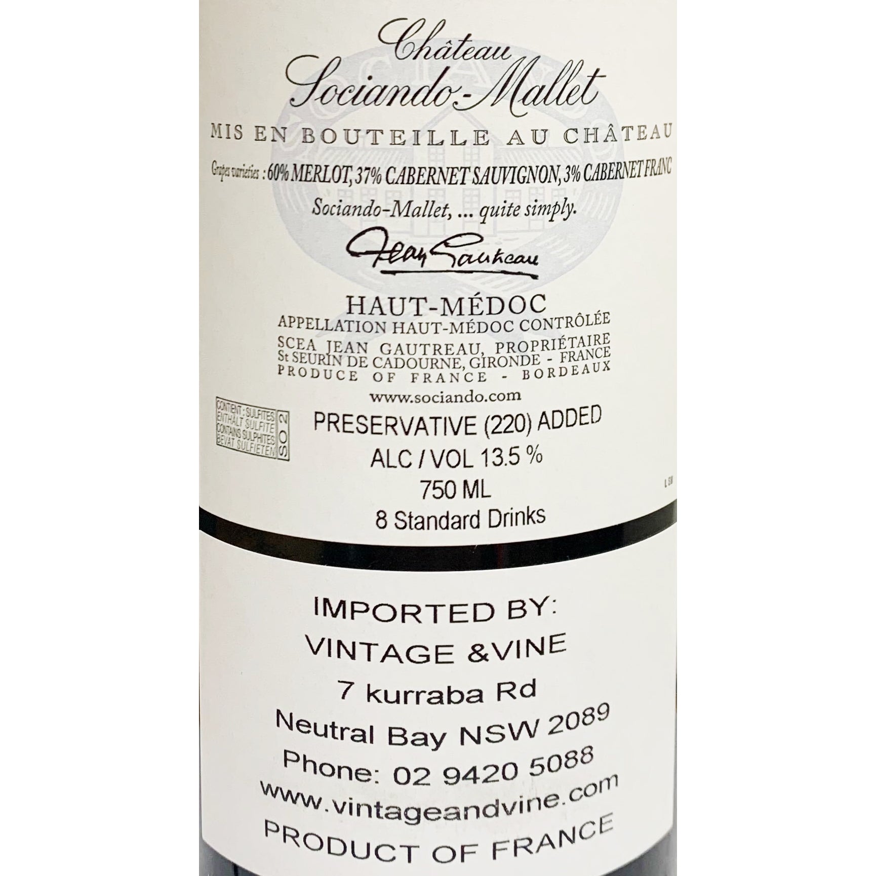 Chateau Sociando Mallet - Haut Me'doc, France | Harris Farm Online