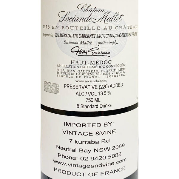 Chateau Sociando Mallet - Haut Me'doc, France | Harris Farm Online