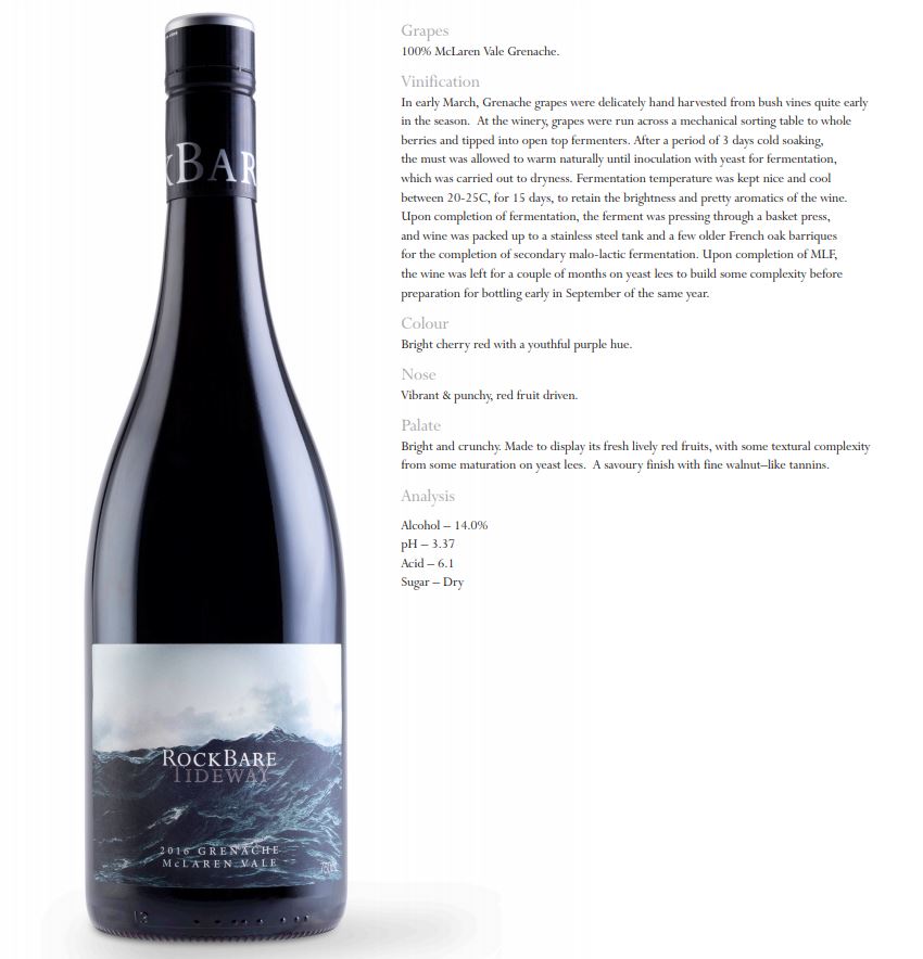 Rockbare - Tideway Grenache - McLaren Vale, SA | Harris Farm Online