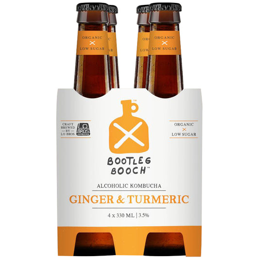 Bootleg Booch - Alcoholic Kombucha - Ginger & Turmeric (4pk) | Harris Farm Online