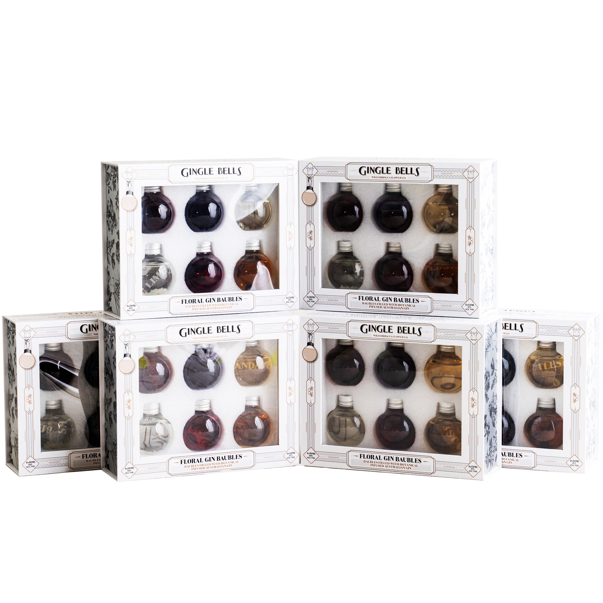 Wild Hibiscus Flower Co. Gingle Bells Gin Baubles 6 Boxes - Buy 5 Get 1 Free | Harris Farm Online