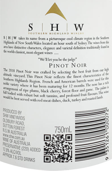 Southern Highlands Winery Pinot Noir | Harris Farm Online