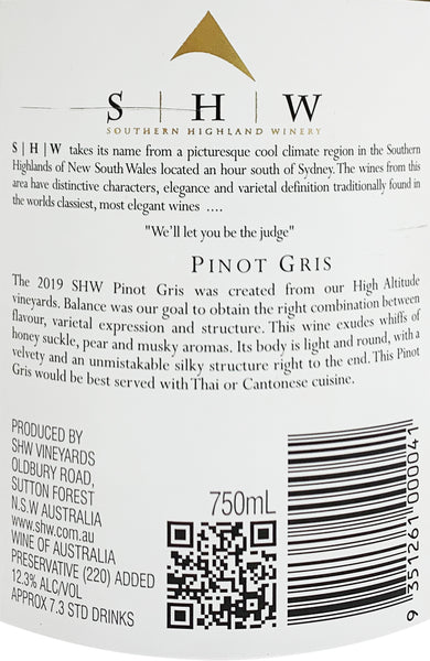 Southern Highlands Winery Pinot Gris Case | Harris Farm Online