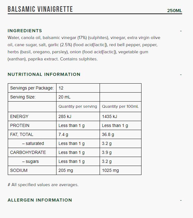 Paul Newman - Dressing Balsamic | Harris Farm Online