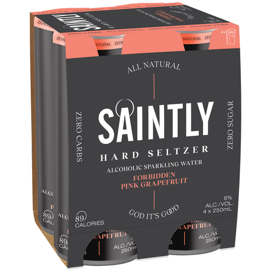 Saintly Seltzer Forbidden Pink Grapefruit 4pk | Harris Farm Online