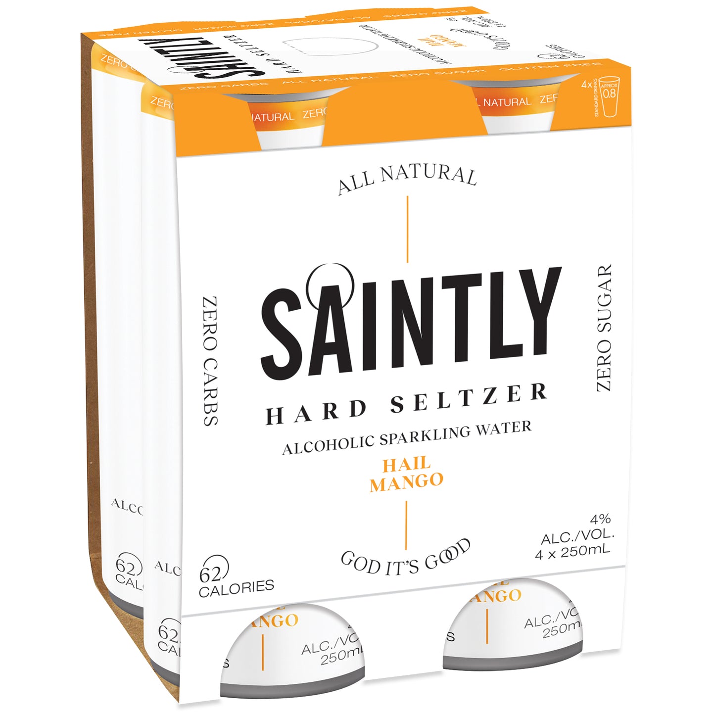 Saintly Seltzer Hail Mango 4pk | Harris Farm Online