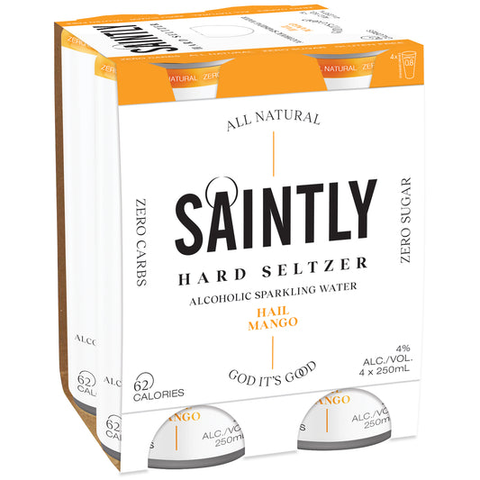 Saintly Seltzer Hail Mango 4pk | Harris Farm Online