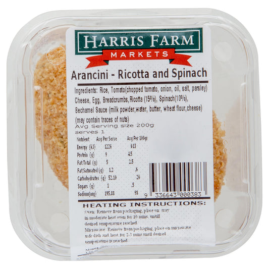 Harris Farm Arancini Ricotta And Spinach 200g , Frdg3-Meals - HFM, Harris Farm Markets
