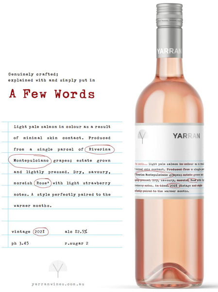 Yarran A Few Words Montepulciano Rose | Harris Farm Online