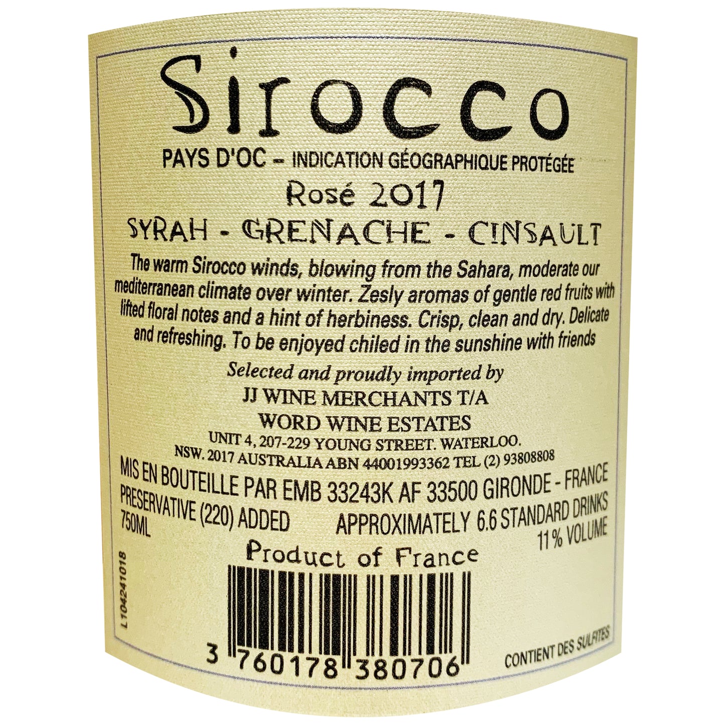 Sirocco Rose France 750ml