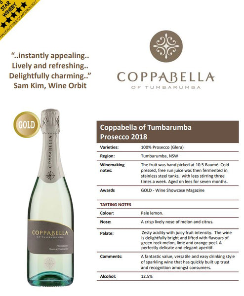 Coppabella Prosecco Single Vineyard Tumbarumba NSW Case 12x750ml