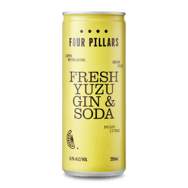 Four Pillars Fresh Yuzu Gin and Soda Can 4 x 250ml