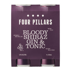 Four Pillars Bloody Shiraz Gin and Tonic Can 4 x 250ml | Harris Farm Online