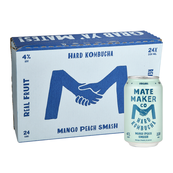 Mate Maker Hard Kombucha Mango Peach Case 24 x 330ml