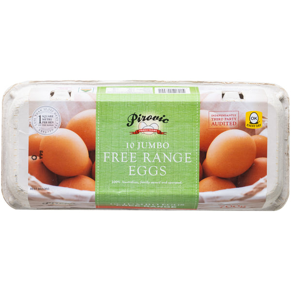 Pirovic Free Range Jumbo Eggs x10 700g | Harris Farm Online
